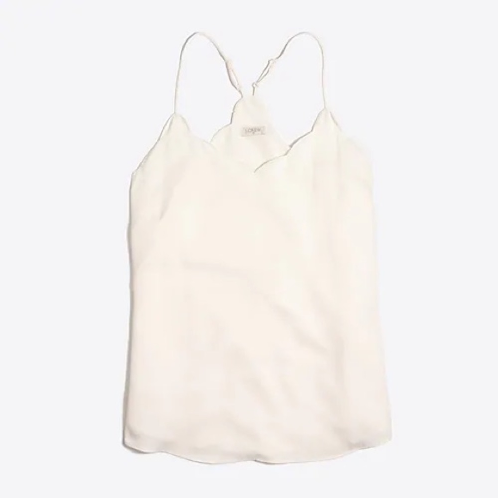 J.Crew Factory Scalloped Cami Top - White Size 0